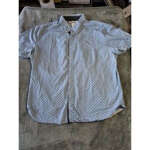 Mens Construct XXL Short Sleeves Button Down Geometric Print Dress Shirt